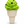 Glass mint chocolate chip ice cream sculpture with a bright green textured scoop, dark brown chips, and an ivory waffle cone on a white background.